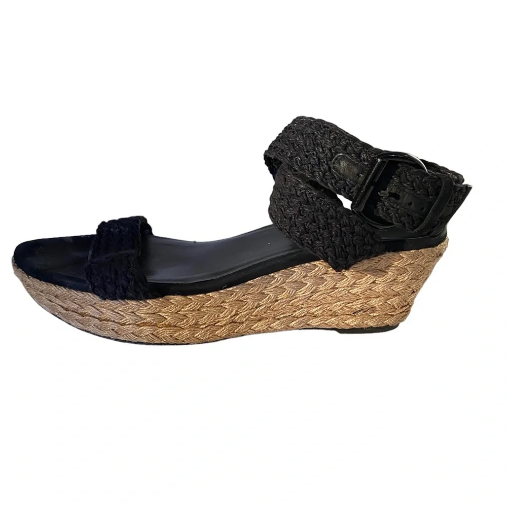 Stuart Weitzman, black and tan espadrilles size 10
